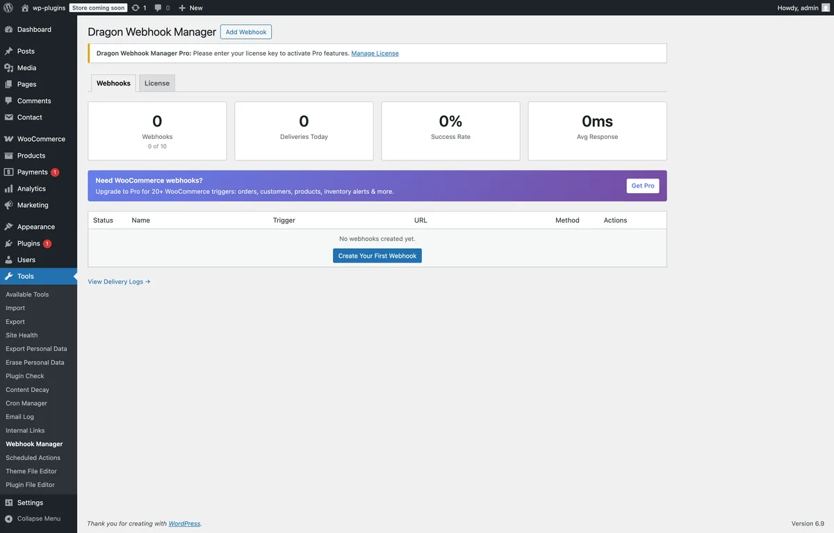 Dragon Webhook Manager screenshot